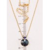 Кулон Xuping колір 18K з кр-ми Swarovski на ланцюжку Кристали Montana та Bermuda Blue довжина 40-45см фото №2