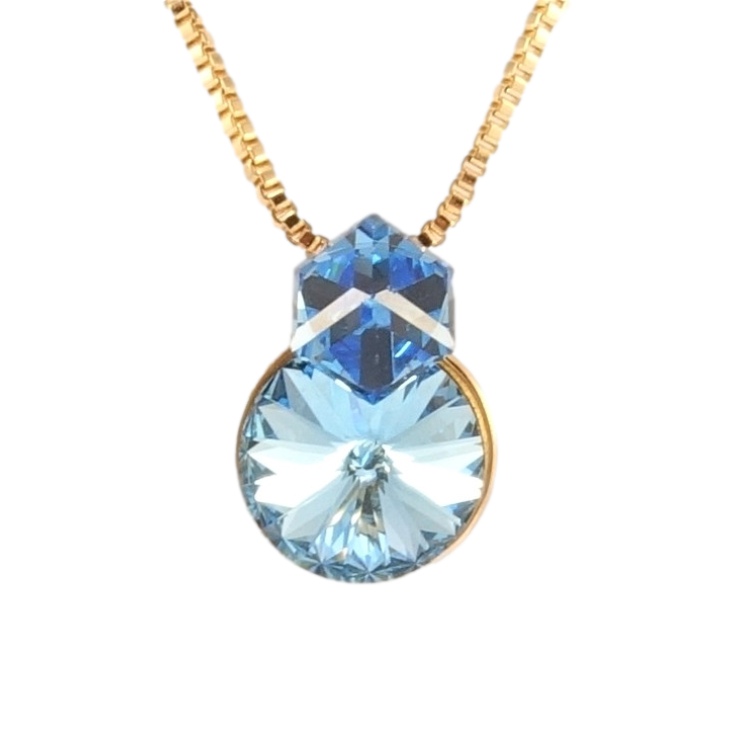 Кулон Xuping колір 18K з кр-ми Swarovski на ланцюжку Кристали Aquamarine довжина 40-45см фото №15 Кулон Xuping колір 18K з кр-ми Swarovski на ланцюжку Кристали Aquamarine довжина 40-45см фото №15