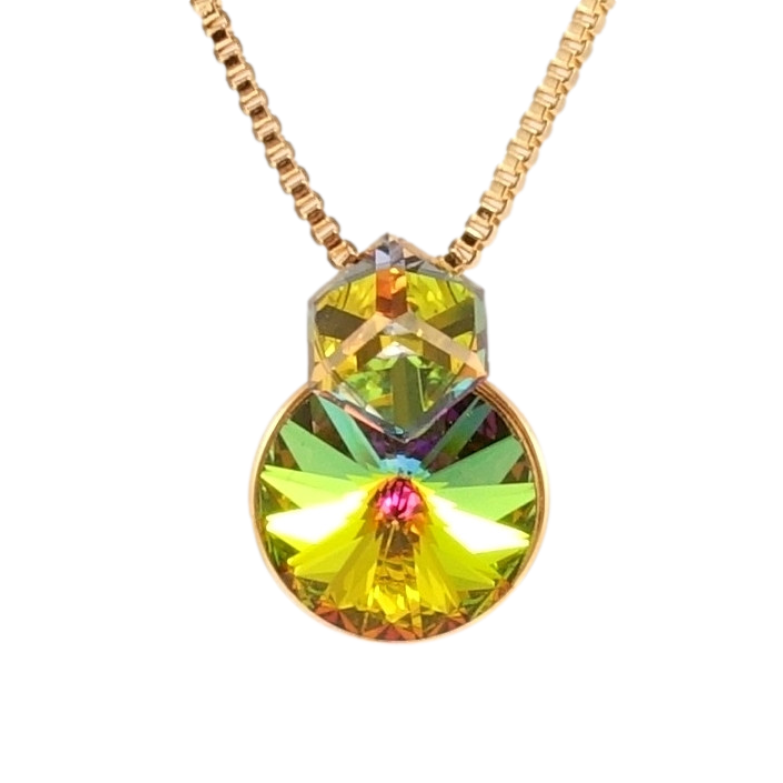 Кулон Xuping колір 18K з кр-ми Swarovski на ланцюжку Кристали Vitrail Medium довжина 40-45см фото №6 Кулон Xuping колір 18K з кр-ми Swarovski на ланцюжку Кристали Vitrail Medium довжина 40-45см фото №6