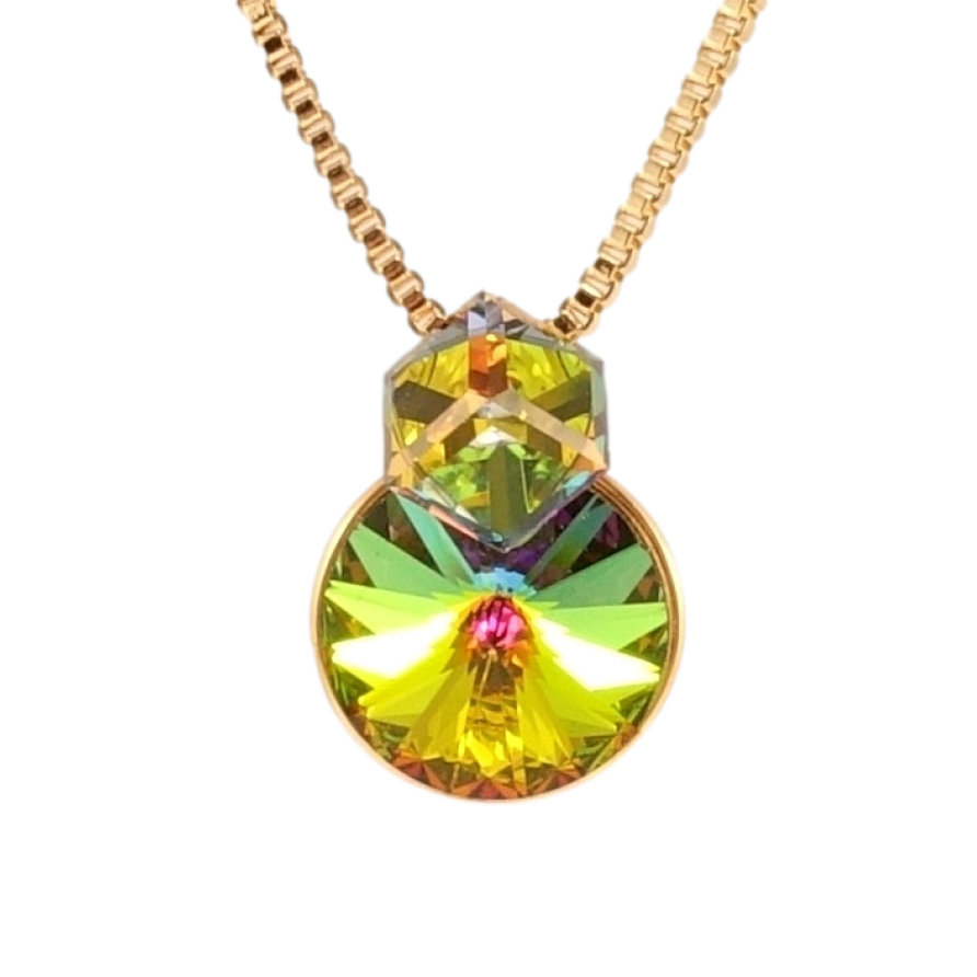 Кулон Xuping цвет 18K с кр-ми Swarovski на цепочке Кристаллы Vitrail Medium длина 40-45см фото №1 Кулон Xuping цвет 18K с кр-ми Swarovski на цепочке Кристаллы Vitrail Medium длина 40-45см фото №1