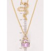 Кулон Xuping колір 18K з кр-ми Swarovski на ланцюжку "Літера А з кристальним кубом Smoky Mauve" довжина 40-45см х 1мм фото №3 Кулон Xuping колір 18K з кр-ми Swarovski на ланцюжку "Літера А з кристальним кубом Smoky Mauve" довжина 40-45см х 1мм фото №3