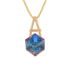 Кулон Xuping колір 18K з кр-ми Swarovski на ланцюжку "Літера А з кристальним кубом Metallic Blue" довжина 40-45см х 1мм фото №2