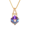 Кулон Xuping колір 18K з кр-ми Swarovski на ланцюжку "Літера А з кристальним кубом Bermuda Blue" довжина 40-45см х 1мм фото №2