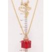 Кулон Xuping цвет 18K с кр-ми Swarovski на цепочке "Буква А с кристальным кубом Siam" длина 39-44см х 1мм фото №3 Кулон Xuping цвет 18K с кр-ми Swarovski на цепочке "Буква А с кристальным кубом Siam" длина 39-44см х 1мм фото №3