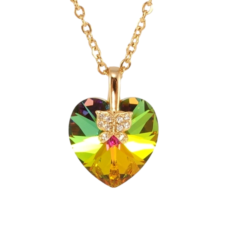 Кулон Xuping колір 18K з кр-ми Swarovski на ланцюжку Кристальне серце Vitrail Medium довжина 40-45см х фото №2 Кулон Xuping колір 18K з кр-ми Swarovski на ланцюжку Кристальне серце Vitrail Medium довжина 40-45см х фото №2