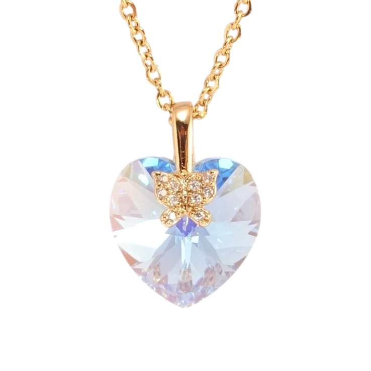 Кулон Xuping колір 18K з кр-ми Swarovski на ланцюжку Кристальне серце Ocean Delite довжина 40-45см х 2см фото №3 Кулон Xuping колір 18K з кр-ми Swarovski на ланцюжку Кристальне серце Ocean Delite довжина 40-45см х 2см фото №3