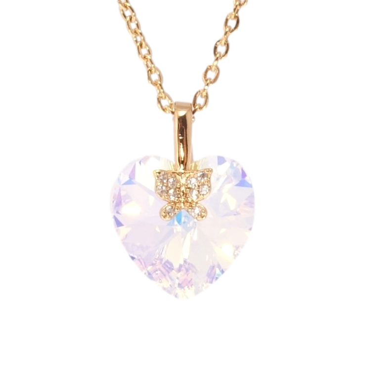 Кулон Xuping колір 18K з кр-ми Swarovski на ланцюжку Кристальне серце Shimmer довжина 40-45см х 2см фото №17
