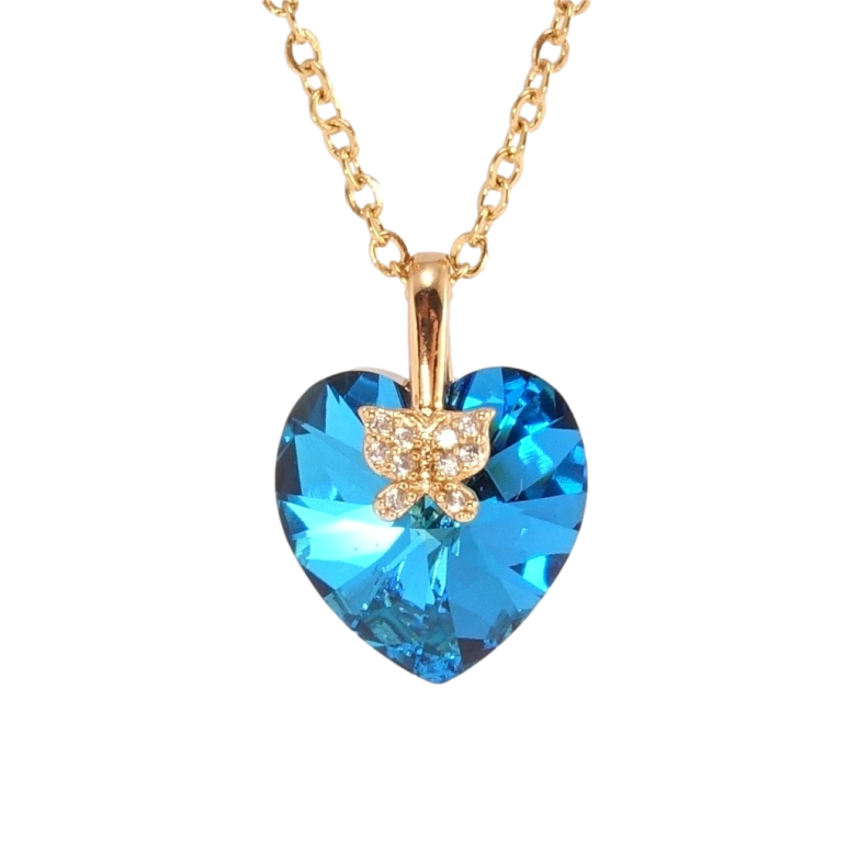 Кулон Xuping колір 18K з кр-ми Swarovski на ланцюжку Кристальне серце Capri Blue довжина 40-45см х 2см фото №5 Кулон Xuping колір 18K з кр-ми Swarovski на ланцюжку Кристальне серце Capri Blue довжина 40-45см х 2см фото №5
