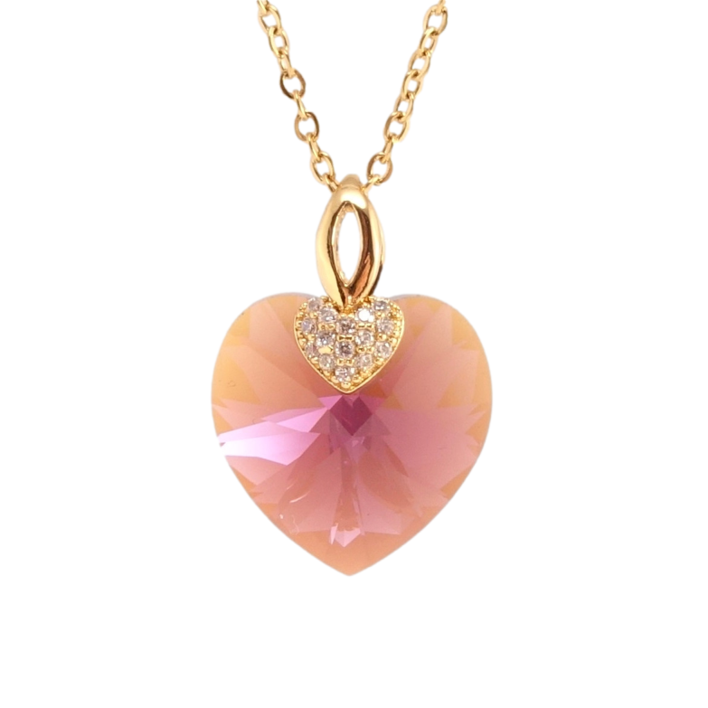 Кулон Xuping колір 18K з кр-ми Swarovski на ланцюжку Кристальне серце Light Amethyst довжина 40-45см х фото №14