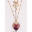 Кулон Xuping колір 18K з кр-ми Swarovski на ланцюжку Кристальне серце Light Amethyst довжина 40-45см х фото №2