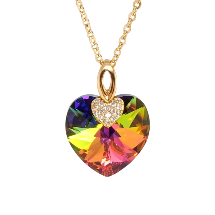 Кулон Xuping колір 18K з кр-ми Swarovski на ланцюжку Кристальне серце Vitrail Medium довжина 40-45см х фото №13