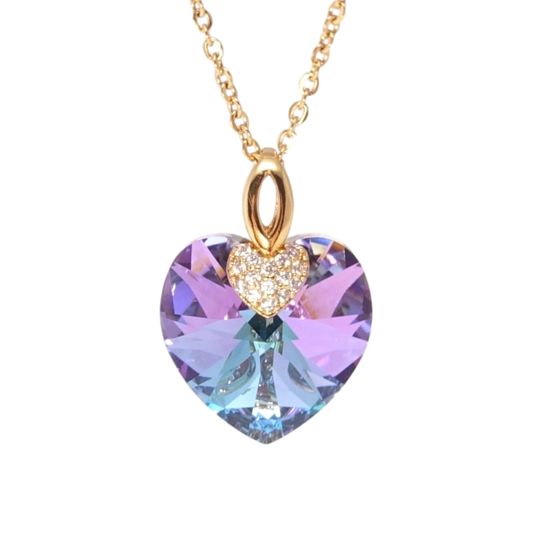 Кулон Xuping колір 18K з кр-ми Swarovski на ланцюжку Кристальне серце Paradise Shine довжина 40-45см х фото №1 Кулон Xuping колір 18K з кр-ми Swarovski на ланцюжку Кристальне серце Paradise Shine довжина 40-45см х фото №1