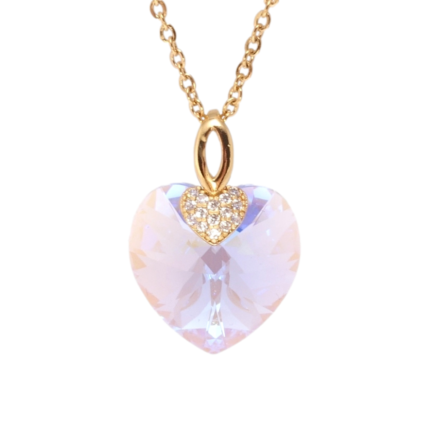 Кулон Xuping колір 18K з кр-ми Swarovski на ланцюжку Кристальне серце Lavender Delite довжина 40-45см х фото №1 Кулон Xuping колір 18K з кр-ми Swarovski на ланцюжку Кристальне серце Lavender Delite довжина 40-45см х фото №1