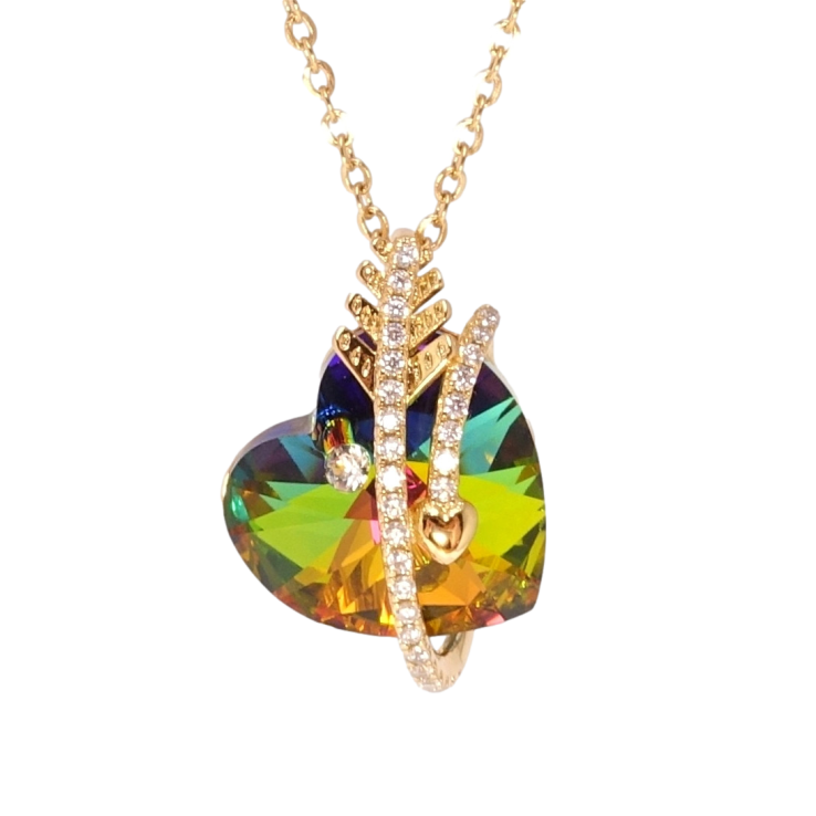 Кулон Xuping колір 18K з кр-ми Swarovski на ланцюжку Сердечко Vitrail Medium зі стрілою довжина 40-45см х фото №15 Кулон Xuping колір 18K з кр-ми Swarovski на ланцюжку Сердечко Vitrail Medium зі стрілою довжина 40-45см х фото №15