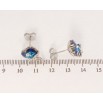 Серьги Xuping цвет Родий с кристаллами Swarovski пусеты Сердечки Capri Blue с бантами фото №2 Серьги Xuping цвет Родий с кристаллами Swarovski пусеты Сердечки Capri Blue с бантами фото №2