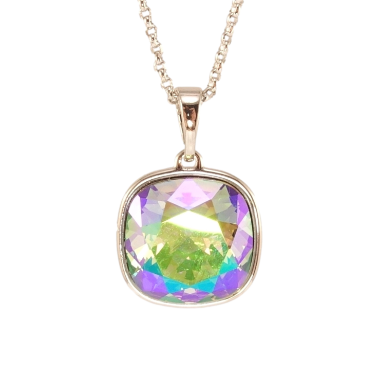 Кулон Xuping колір Родій з кр-ми Swarovski на ланцюжку Кристал Peridot Shimmer, 14х14мм довжина 40-45см х 1мм фото №24 Кулон Xuping колір Родій з кр-ми Swarovski на ланцюжку Кристал Peridot Shimmer, 14х14мм довжина 40-45см х 1мм фото №24