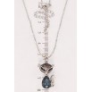 Кулон Xuping колір Родій з кр-ми Swarovski на ланцюжку Лиса з кристалами Montana та Silver Night довжина 40-45см х фото №2