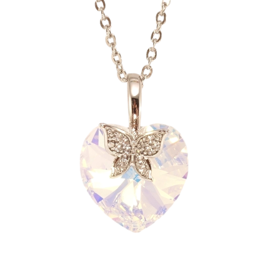 Кулон Xuping цвет Родий с кр-ми Swarovski на цепочке Кристальное сердечко Shimmer длина 40-45см х 2мм фото №1 Кулон Xuping цвет Родий с кр-ми Swarovski на цепочке Кристальное сердечко Shimmer длина 40-45см х 2мм фото №1