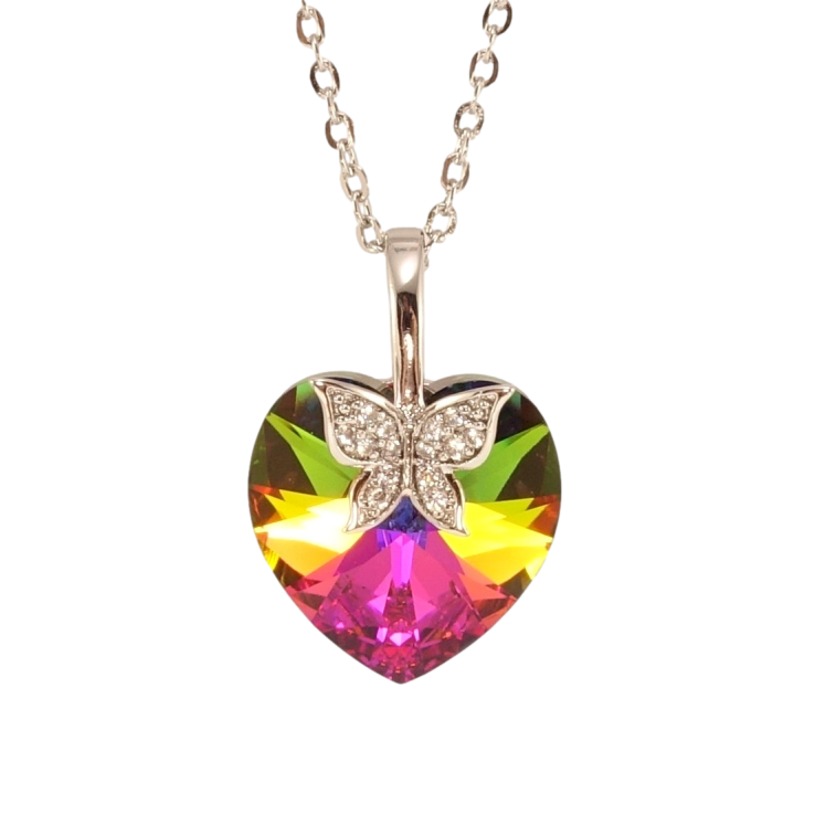 Кулон Xuping колір Родій з кр-ми Swarovski на ланцюжку Кристальне серце Vitrail Medium довжина 40-45см х 2мм фото №22 Кулон Xuping колір Родій з кр-ми Swarovski на ланцюжку Кристальне серце Vitrail Medium довжина 40-45см х 2мм фото №22