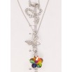 Кулон Xuping колір Родій з кр-ми Swarovski на ланцюжку Метелик з квіточкою Vitrail Medium довжина 40-45см х 1мм фото №2 Кулон Xuping колір Родій з кр-ми Swarovski на ланцюжку Метелик з квіточкою Vitrail Medium довжина 40-45см х 1мм фото №2