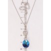 Кулон Xuping колір Родій з кр-ми Swarovski на ланцюжку Витончена підвіска з кристалом Capri Blue довжина 39-45см х 1мм фото №2 Кулон Xuping колір Родій з кр-ми Swarovski на ланцюжку Витончена підвіска з кристалом Capri Blue довжина 39-45см х 1мм фото №2