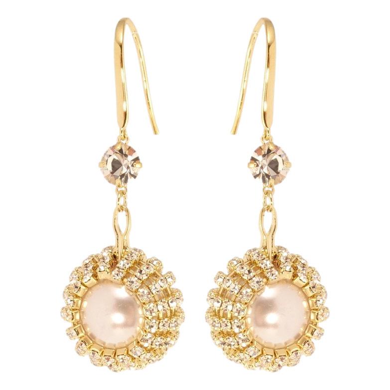 Сережки Xuping колір 14K з кристалами Swarovski французький замок Витончені перлинні підвіски з кр-ми Clear фото №7 Сережки Xuping колір 14K з кристалами Swarovski французький замок Витончені перлинні підвіски з кр-ми Clear фото №7