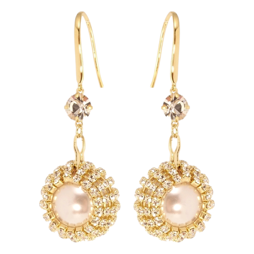 Серьги Xuping цвет 14K с кристаллами Swarovski французский замок Изящные жемчужные подвески с кр-ми фото №1 Серьги Xuping цвет 14K с кристаллами Swarovski французский замок Изящные жемчужные подвески с кр-ми фото №1