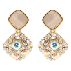 Серьги Xuping QQMM цвет Позолота 14K пусеты "Ромбовые подвески с кристаллами" фото №2