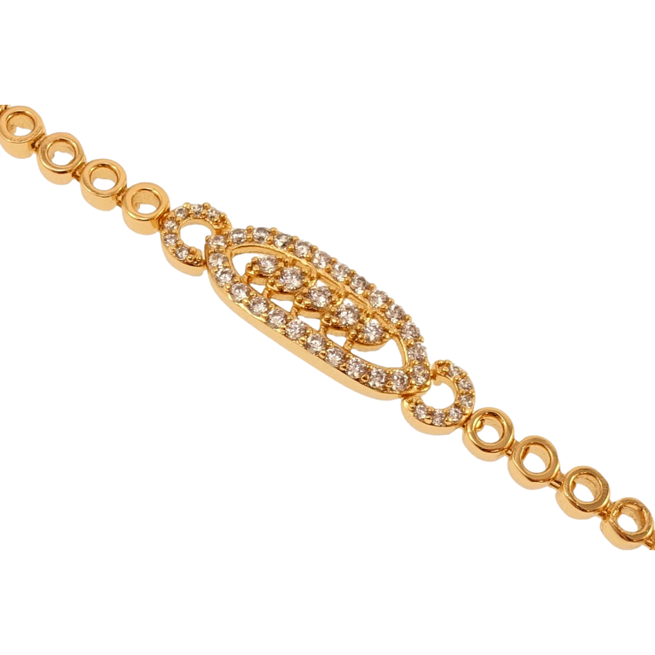 Браслет Xuping Позолота 18K Круглые звенья с овальной вставкой длина с доп.замком 18,19.5см х 4мм фото №15 Браслет Xuping Позолота 18K Круглые звенья с овальной вставкой длина с доп.замком 18,19.5см х 4мм фото №15