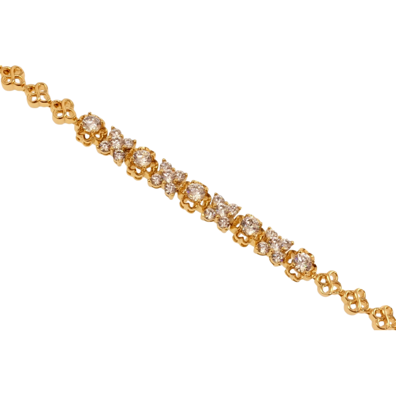 Браслет Xuping Позолота 18K Цветочное плетение инкрустация цирконием длина с доп.замком 17.5,20см х 6мм фото №18