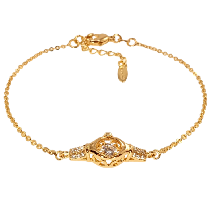 Браслет Xuping Позолота 18K Якорное плетение вставка с танцующим кр-лом длина с доп.цепочкой 17-20см х 1мм фото №2 Браслет Xuping Позолота 18K Якорное плетение вставка с танцующим кр-лом длина с доп.цепочкой 17-20см х 1мм фото №2