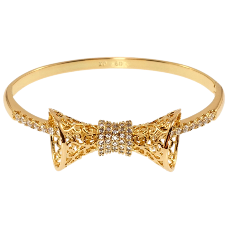 Браслет Xuping Позолота 18K Ажурний бантик ø 6см фото №5 Браслет Xuping Позолота 18K Ажурний бантик ø 6см фото №5