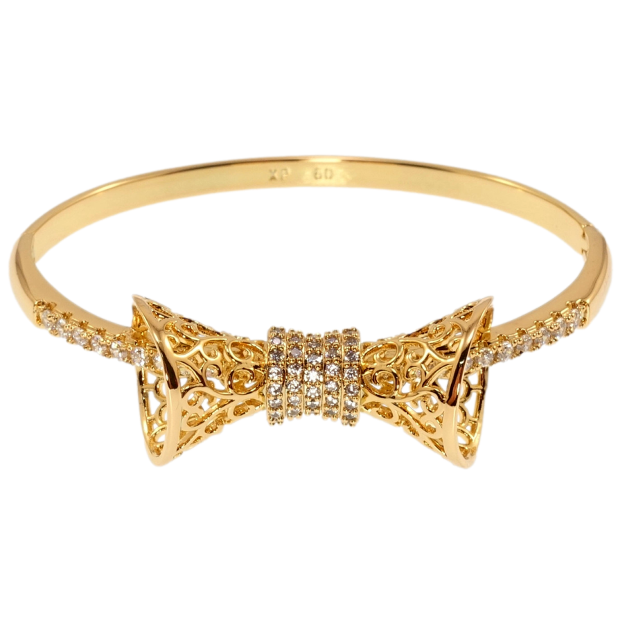 Браслет Xuping Позолота 18K Ажурний бантик ø 6см фото №1 Браслет Xuping Позолота 18K Ажурний бантик ø 6см фото №1