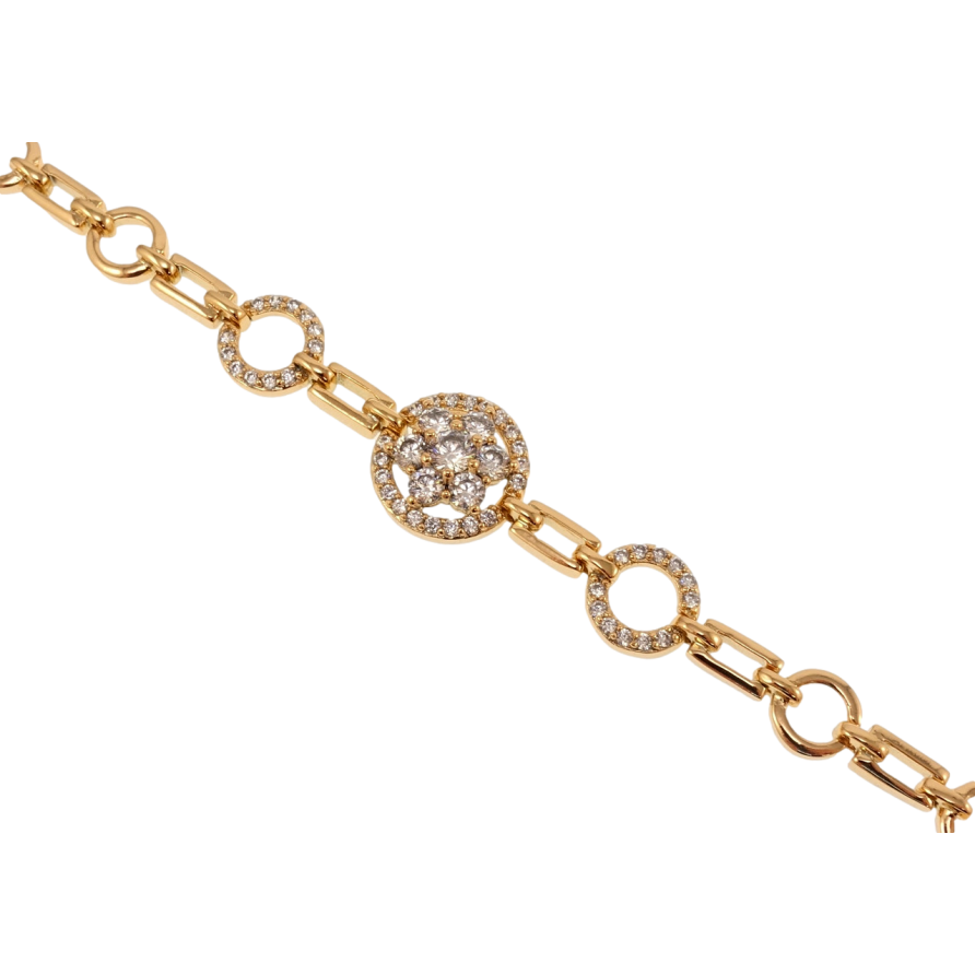 Браслет Xuping Позолота 18K Кристальный цветок длина с доп.замком 17,19см х 3-6мм фото №1 Браслет Xuping Позолота 18K Кристальный цветок длина с доп.замком 17,19см х 3-6мм фото №1