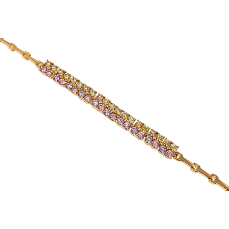 Браслет Xuping Позолота 18K Вставка из разноцветного циркония длина с доп.замком 17,19см х 2-6мм фото №5 Браслет Xuping Позолота 18K Вставка из разноцветного циркония длина с доп.замком 17,19см х 2-6мм фото №5