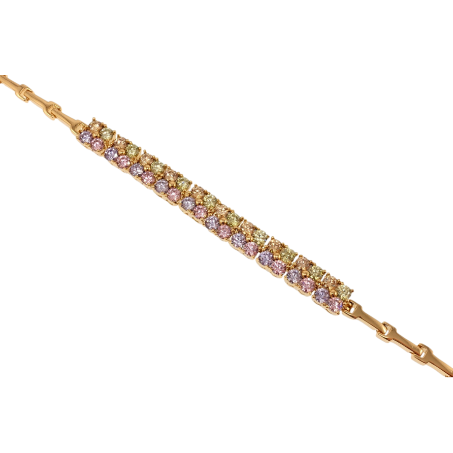 Браслет Xuping Позолота 18K Вставка из разноцветного циркония длина с доп.замком 17,19см х 2-6мм фото №1 Браслет Xuping Позолота 18K Вставка из разноцветного циркония длина с доп.замком 17,19см х 2-6мм фото №1