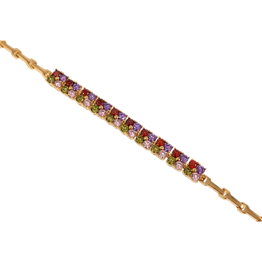 Браслет Xuping Позолота 18K Вставка из разноцветного циркония длина с доп.замком 17,19см х 2-6мм фото №1 Браслет Xuping Позолота 18K Вставка из разноцветного циркония длина с доп.замком 17,19см х 2-6мм фото №1