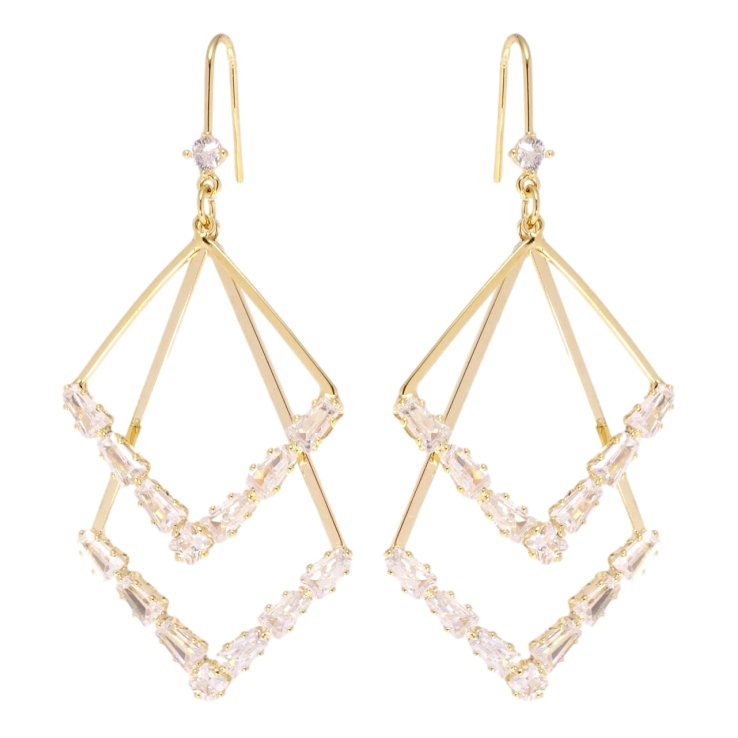 Серьги Xuping QQMM Позолота 14K французский замок Ромбовые подвески с цирконием фото №19 Серьги Xuping QQMM Позолота 14K французский замок Ромбовые подвески с цирконием фото №19