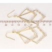 Серьги Xuping QQMM Позолота 14K французский замок Ромбовые подвески с цирконием фото №2