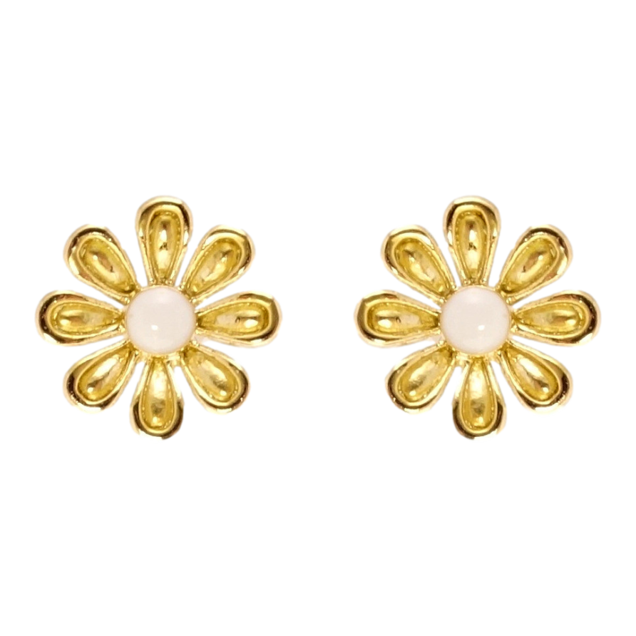Серьги Xuping QQMM Позолота 14K пусеты Золотистые ромашки прокраска эмалью фото №1 Серьги Xuping QQMM Позолота 14K пусеты Золотистые ромашки прокраска эмалью фото №1