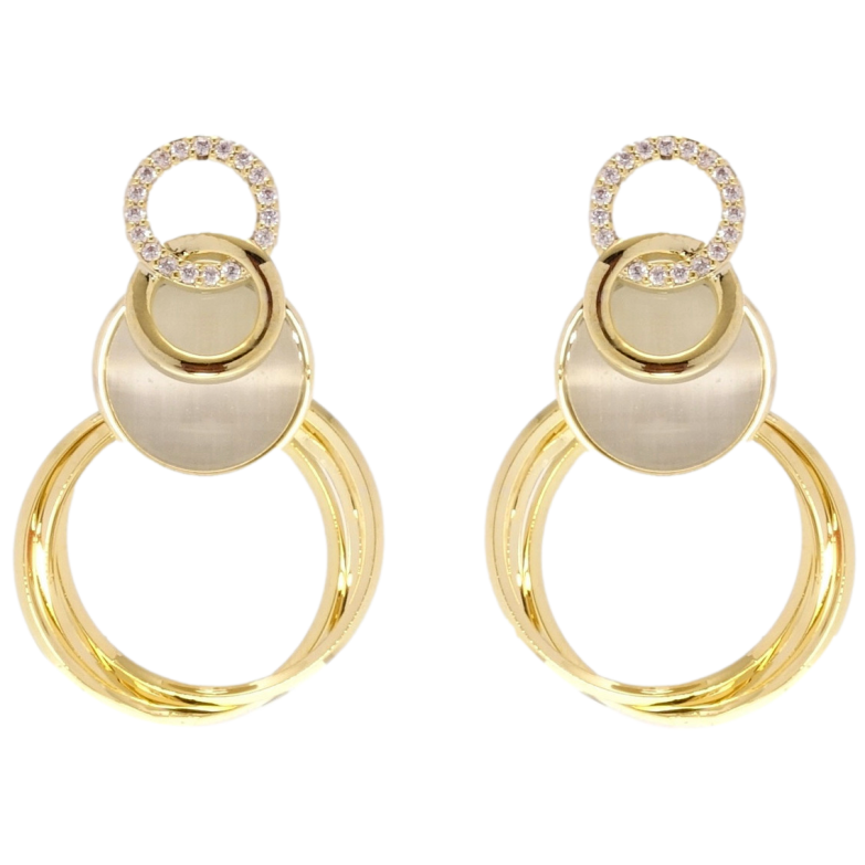 Сережки Xuping QQMM Позолота 14K пусети Витончені колечки фото №14