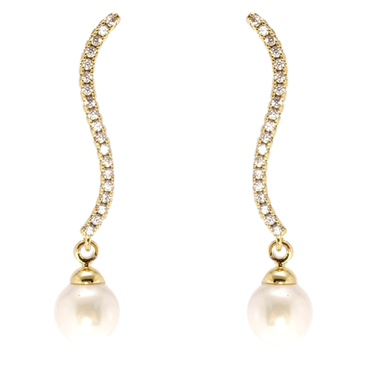 Серьги Xuping QQMM Позолота 14K пусеты Волнистые дорожки циркония с фото №17 Серьги Xuping QQMM Позолота 14K пусеты Волнистые дорожки циркония с фото №17