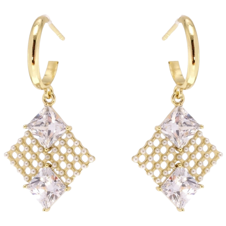 Серьги Xuping QQMM Позолота 14K пусеты Ромбы с кристаллами фото №21 Серьги Xuping QQMM Позолота 14K пусеты Ромбы с кристаллами фото №21