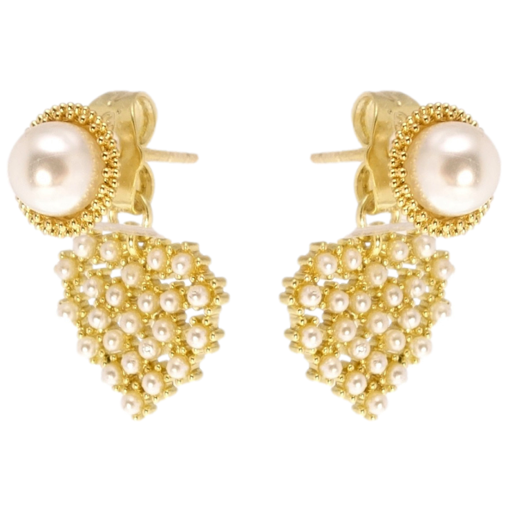 Серьги Xuping QQMM Позолота 14K пусеты Жемчужные сердечки фото №14 Серьги Xuping QQMM Позолота 14K пусеты Жемчужные сердечки фото №14