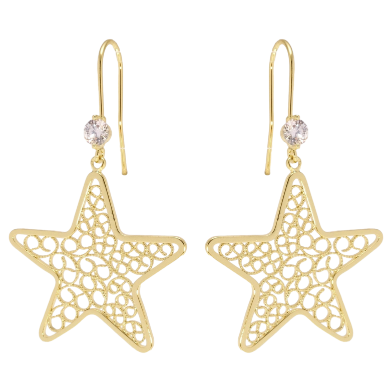 Серьги Xuping QQMM Позолота 14K французский замок Ажурные звезды фото №1 Серьги Xuping QQMM Позолота 14K французский замок Ажурные звезды фото №1