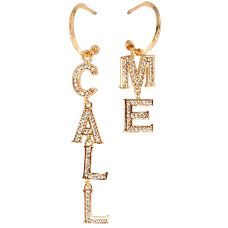 Серьги Xuping QQMM Позолота 18K пусеты Call me фото №7 Серьги Xuping QQMM Позолота 18K пусеты Call me фото №7