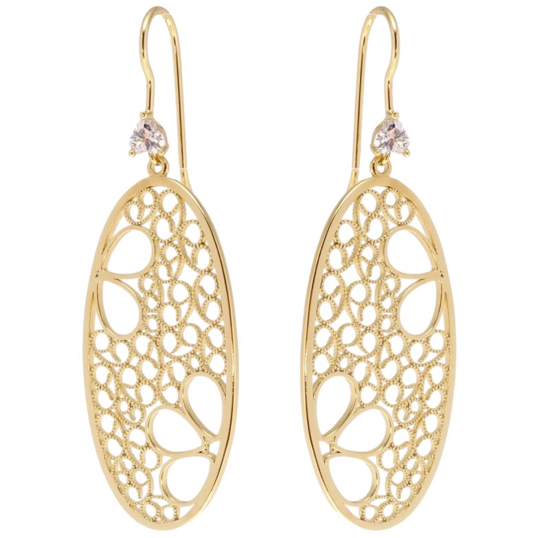 Серьги Xuping QQMM Позолота 14K французский замок Ажурные овалы фото №5 Серьги Xuping QQMM Позолота 14K французский замок Ажурные овалы фото №5
