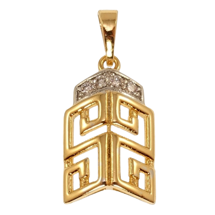 Кулон Xuping Позолота 18K + Родий Резной меандровый орнамент для цепочки до 5мм фото №1
