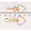Серьги Xuping Позолота 18K подвески французский замок Кристальные сердечки с цветочками фото №2