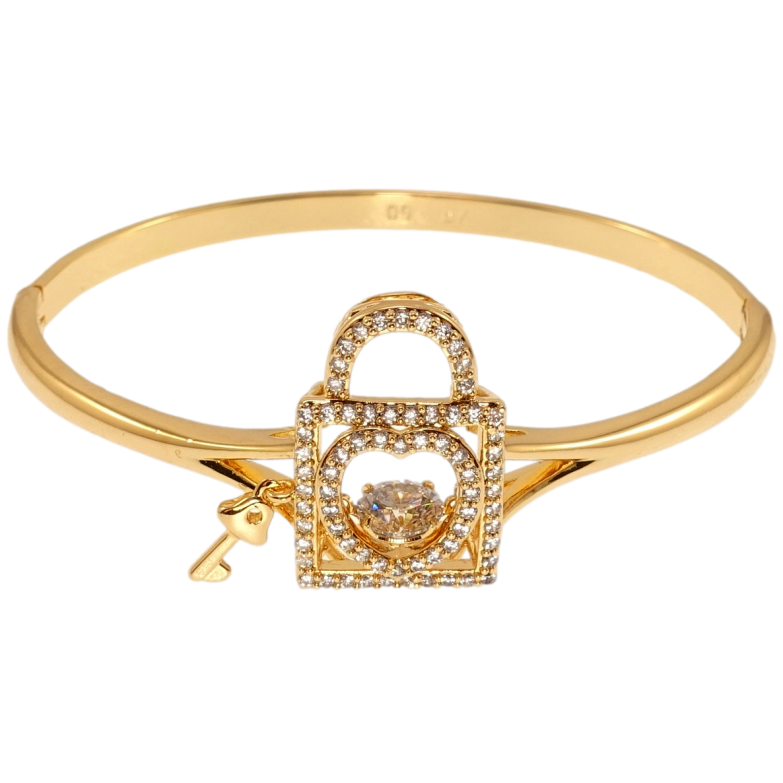 Браслет Xuping Позолота 18K Замочок з Танцювальним кристалом і ключиком ø 6см фото №22 Браслет Xuping Позолота 18K Замочок з Танцювальним кристалом і ключиком ø 6см фото №22